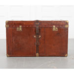 Vintage Reproduction Leather and Brassbound Steamer Trunk