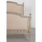 French Vintage Carved and Painted Louis XVI-style Queen Bed