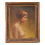 French Vintage Framed Lady Portrait