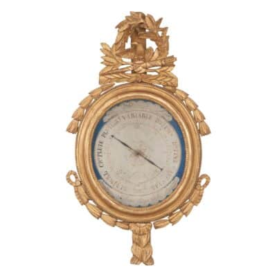 French 19th Century Gold Gilt Barometer