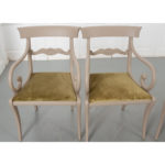 Set of 4 Vintage Painted Scroll Arm Chairs