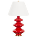 Red Asymmetrical Ceramic Lamp