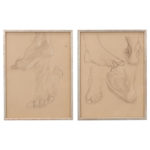 Pair of French Vintage Feet Drawings