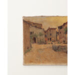 French Vintage Cityscape Painting on Canvas