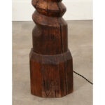 French Wooden Wine Press Floor Lamp