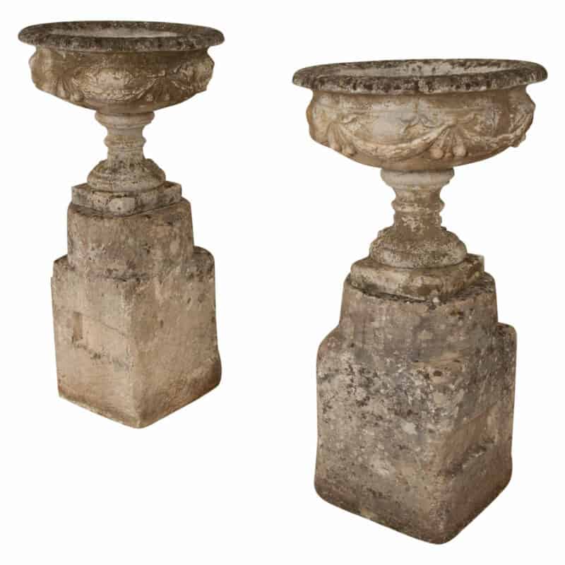 Pair of French 18th Century Stone Planters