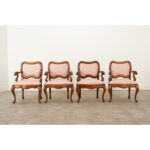 Set of 4 Vintage Italian Rococo Arm Chairs