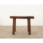 French 19th Century Oak and Walnut Table | Bench