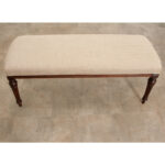 English Mahogany Upholstered Bench