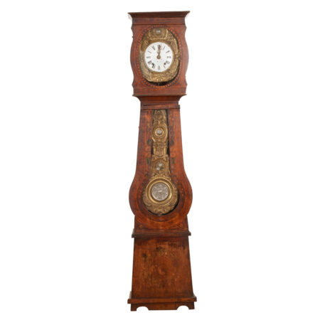 French 19th Century Banjo Painted Case Clock