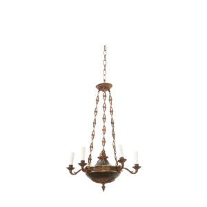 French Empire Tole & Brass Chandelier