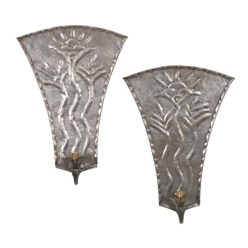 French Pair of Art Deco Candle Sconces