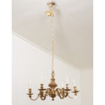 Pair of Vintage French Brass Chandeliers