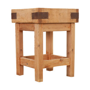English Raw Pine Chopping Block Table