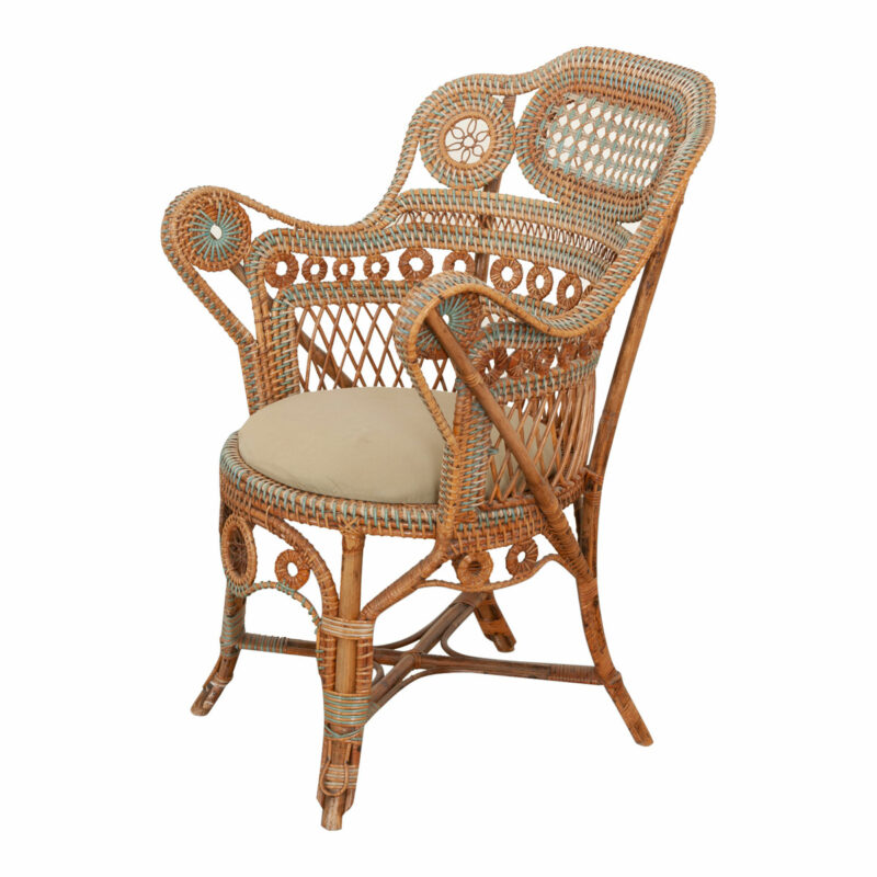 French Vintage Rattan Arm Chair