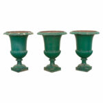Set of 3 French Painted Garden Urns