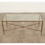 French Vintage Brass & Glass Coffee Table