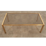 French Vintage Brass & Glass Coffee Table