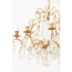 French Vintage Crystal & Brass Chandelier