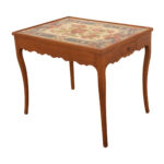 French 19th Century Fruitwood Tapestry Tea Table