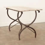 French Vintage Forged Iron Bistro Table