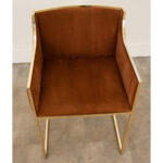 Willy Rizzo Upholstered Brass Arm Chair