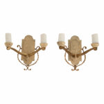Pair of French Petite Brass Wall Sconces