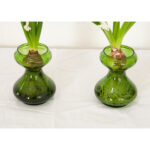 Pair of Victorian Green Glass Hyacinth Vases