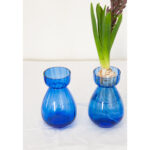 Collection of 3 Victorian Blue Glass Hyacinth Vases
