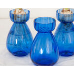 Collection of 3 Victorian Blue Glass Hyacinth Vases