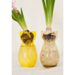 Collection of 2 Victorian Gold Glass Hyacinth Vases