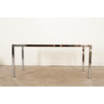Mid Century Glass & Chrome Dining Table