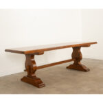 French 19th Century Oak Trestle Dining Table
