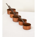 Set of 5 French Copper Graduating Pots
