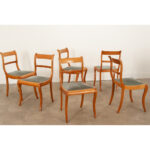 Set of 6 Mid Century Fruitwood Dining Chairs