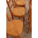 Set of 6 Louis XV Style Rush Seat Dining Chairs