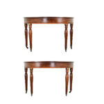 Pair of French Mahogany Demilune Table Ends