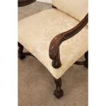 French Carved Walnut Os de Mouton Armchair