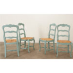 French Set of Four Rush Seat Chairs