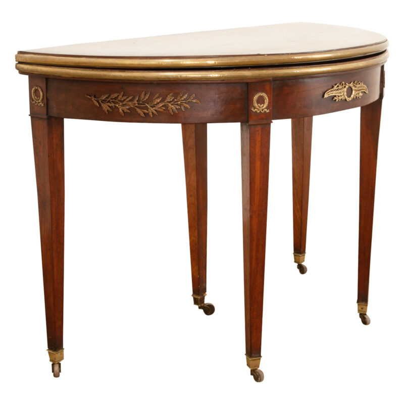 French Mahogany Empire Console Game Table
