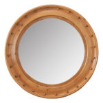 English Massive Pine Bullseye Convex Mirror