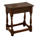 English 19th Century Carved Oak Joint Stool