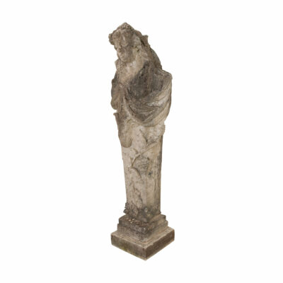 French 19th Century Stone Figurative Column