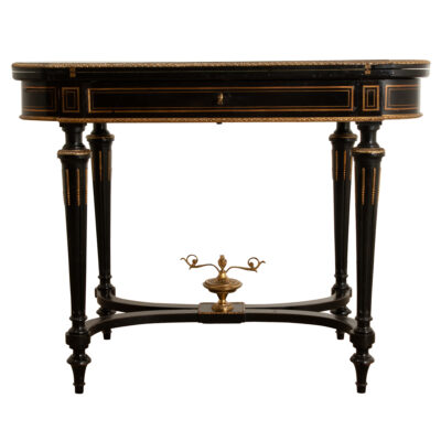 French Louis XVI Style Inlay & Ebonized Game Table