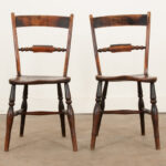 Pair of English Solid Oak Oxford Chairs