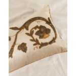 B.Viz Raised Gold Metallic Embroidery Pillow