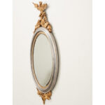 French 19th Century Silver & Gold  Gilt Oval Mirror