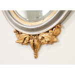 French 19th Century Silver & Gold  Gilt Oval Mirror