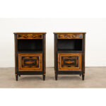 English Pair of Decoupage Bedside Cabinets