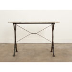 French Godin Iron Cafe Table with Marble Top